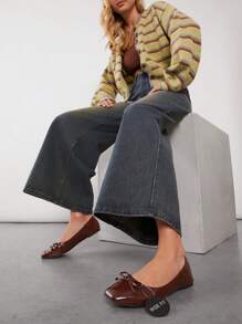 SHUZIA 真宽楦D'Orsay棕色草编平底鞋，配有踝带、波西米亚风刺绣和加厚鞋垫，全天舒适穿着 - 双C灵感夏季必备鞋款，适合夏季、春季、春假、复活节、母亲节、圣诞节、情人节等各种场合。宽楦设计。 - 摩卡棕 - 查看 5