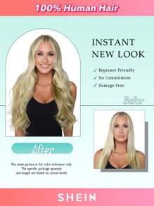 4PCS Clip In Hair Extensions Real Human Hair, Remy Human Hair Extensions Clip Ins For Women, Natural Human Hair, 70g-80g - S18/613 - View 5