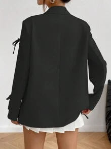 Rafferiza Chaqueta de mujer con diseño minimalista de moño, casual y a la moda para uso diario