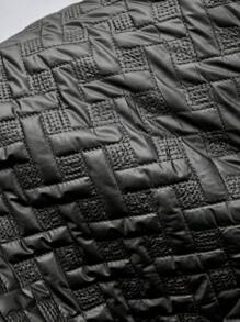 SHEIN Clasi Plus Size Winter Women Quilted Elegant Turnover Collar Short Jacket, Winter Coat