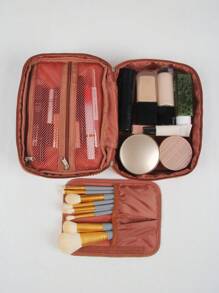 大容量时尚新款沙发帆布化妆品收纳袋 - 棕色 - 查看 9