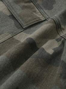 DAZY 女士休闲迷彩工装阔腿牛仔裤