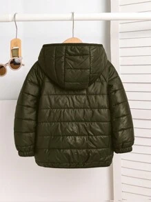 SHEIN Boys Casual Loose Sports Fabric Hooded Fleece Jacket, Super Warm For Outdoor In Cold Winter, Sweatshirt And Sweatpants Matching Set