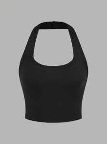 SHEIN EZwear 3-częściowy zestaw Basic Casual Sexy Ramiączka bez ramiączek i krótkie spodenki na wiosnę i lato