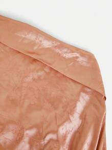 L'Amorae Váy đuôi cá cổ yếm bằng vải satin jacquard - Màu Khaki - Xem 7