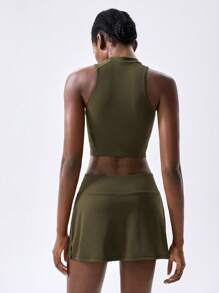 VARSIVA 秋冬装瑜伽基本款胸杯带女士运动套装 - 墨綠色 - 查看 2