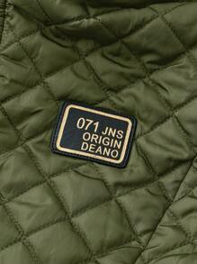 SHEIN LUNE 女士连帽保暖内衬保暖棉服夹棉外套衣服冬季适合欧美跨境市场 - 軍綠色 - 查看 5