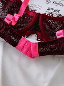 ملابس داخلية نسائية مزينة بالشريط والعقدة - احمر وردي اللون - مشاهدة 3