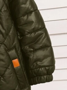 SHEIN Boys Casual Loose Sports Fabric Hooded Fleece Jacket, Super Warm For Outdoor In Cold Winter, Sweatshirt And Sweatpants Matching Set