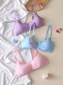 Set de 3 piezas de ropa interior de niña con volantes y lazos - Multicolor - Ver 1