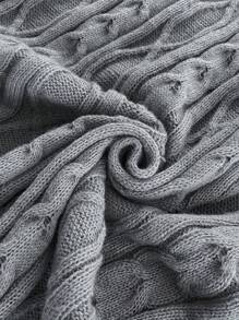 SHEIN LUNE Women's Elegant Commute Daily Sexy Slim Cross Design Shiny Silver Black Stripe Stich Party Gathering V-Neck Autumn Winter Pullover Sweaterbusiness Casual Woman,Holiday Outfits,Country Tops - Light Grey - View 6