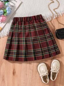 Sparklyn 少女格子迷你裙，百搭 A 字裙，休闲美式校园风