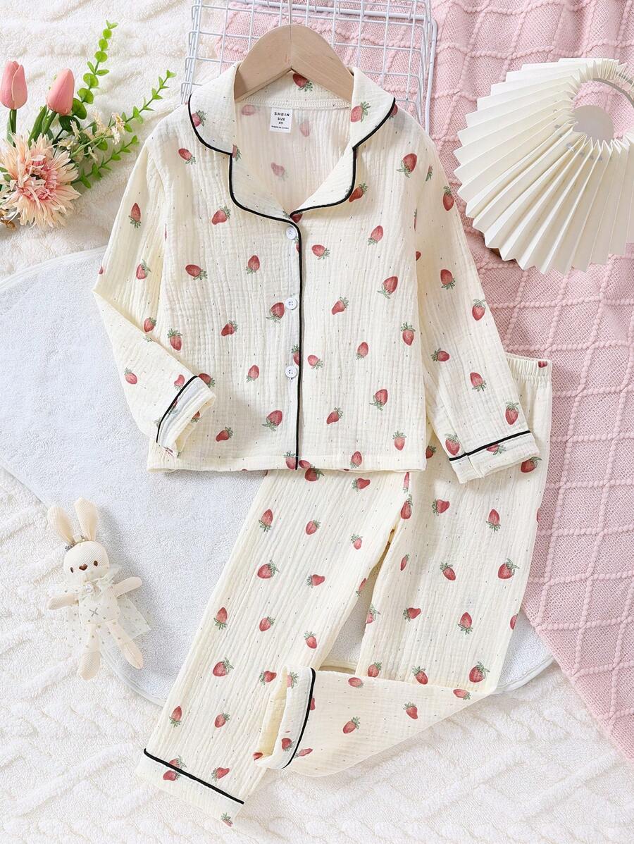 Bộ đồ ngủ dài tay in hình gấu trắng cho bé gái 2 món/bộ - Nhiều màu - Xem 1