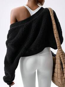 VARSITIE Fleece Cold Fall Winter Clothes Fashionable And Simple Women Outdoor Fleece - Black - View 2