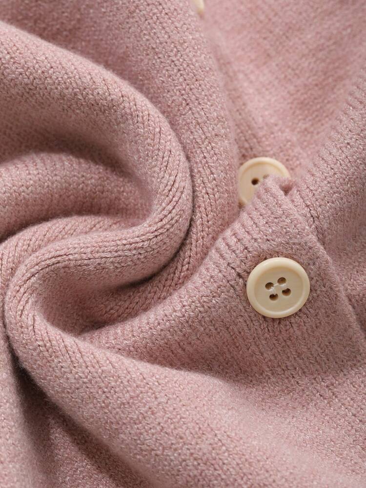 Loose Fit Long Sleeve Crew Neck Solid Color Women Cardigan,Fall Women Clothes