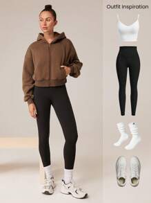 GLOWMODE 羊毛柔软保暖抽绳宽松连帽夹克，带侧袋，日常休闲秋冬