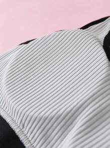 3pcs Teenage Girls Minimalist Ribbed Comfy Underwear Set