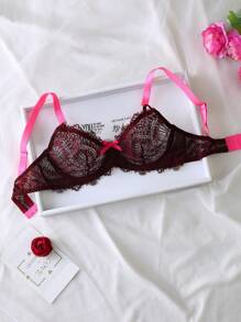 ملابس داخلية نسائية مزينة بالشريط والعقدة - احمر وردي اللون - مشاهدة 1