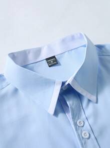 Manfinity Mode Men's Fashionable Color Block Long Sleeve Shirt, Autumn, For Fall