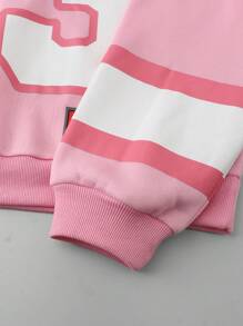 ROMWE MEN Street Life Áo thun nam in chữ mùa thu rộng rãi, thời trang dạo phố - Hồng - Xem 5