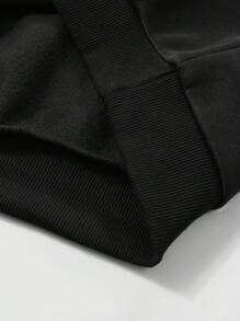 Manfinity Homme Plus Size Men's Casual Christmas Beer Print Sweatshirt Autumn/Winter Christmas Sweatshirt Party Crew Neck Black Graphic Long Sleeve Sweatshirt, For Friends, Husband, Boyfriend Gifts - Black - View 5