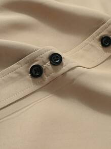 Manfinity Mode Men's Casual Formal Shirt, Simple And Fashionable For Everyday Wear, For Fall, Long Sleeve Top, Ceremony - Khaki - View 7