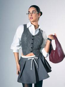 Zolique Women's Single-Breasted V-Neck Casual Knitted Cardigan Sweater Top - Grey - View 4