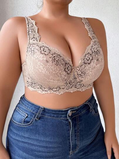 Sujetador de encaje con aros, talla grande, vendido individualmente como lencería