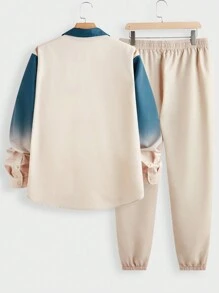 Manfinity VCAY 2pcs/Set Men's Fitted Collared Long Sleeve Casual Shirts Suit, Suitable For Autumn - Multicolor - View 2