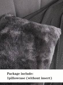 1pc Deep Grey Fluffy Plush Autumn/Winter Warm & Soft Plush Flannel Pillowcase & Decorative Square Throw Pillow Cover, For Twin/Full/Queen/King - Light Grey - View 7