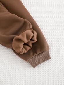 Cozy Pixies 2 Peças Conjunto Menino Bebê Top Gola Careca Manga Raglan Cor Contrastante e Calça com Punho