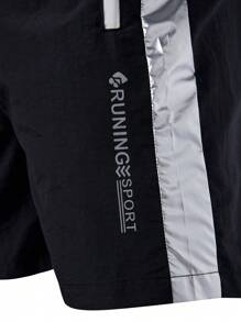 Manfinity Sport Corelite Shorts deportivos de corte holgado con cierre lateral de cinta con diseño de estilo novio para hombres - Negro - Ver 5