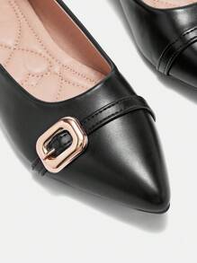 CUCCOO CURVES Wide Width & Toe Box Flat Buckle Single Strap Shoes, White, Fashionable For All Seasons For Christmas And New Year Holiday Vibe Fall And Winter - Black - View 6