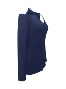 INAWLY Round Neck Short Sleeve T-Shirt With Hanging Neckline And Spaghetti Strap, Minimalist & Fashionable
