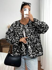SHEIN Frenchy Veste d'hiver grande taille, décontractée et à la mode pour un port quotidien