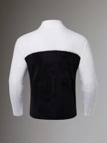 Gym Rark Herren Lässig Farbblock Fleeceinnenfutter Reißverschluss Sportjacke, Herbst/Winter im Boyfriend-Stil - Verschiedenfarbig - Übersicht 2