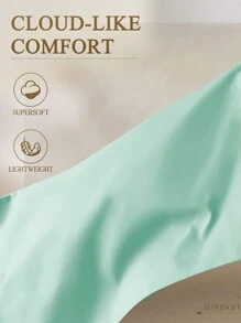 1件纯色浅绿色床笠，床垫保护套，床垫罩，床笠，柔软透气，适用于多种床型——单人床、双人床、大号双人床、特大号双人床，深口袋设计，最大可达11.8英寸，家用纺织品 - 淡綠 - 查看 5
