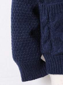 SHEIN 1 Stück Kleine Jungen Lässig College Komfortable Mode Einfach Praktisch Allround Weich Gemütlich Twist Textur Mit Griff Gemütlich Dick Warm Mit Kapuze Pullover Kinder Outfit Kleine Jungen Kleidung SchulKleine Jungen Set Kleine Jungen Outfit Familienpassende Outfits Geeignet für Geburtstagsfeier Geeignet für den Alltag Geeignet für Schule Geeignet für Reisen Geeignet für Sport Geeignet für Herbst und Winter