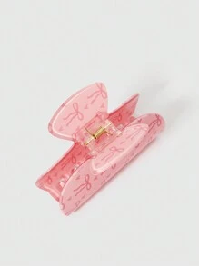 ROMWE Kawaii 1 件粉色蝴蝶结花朵蝴蝶结设计发夹，优雅发夹，适合女士情人节发夹，爪夹，发夹，发夹，发夹，发夹，接发夹 - 彩色 - 查看 2