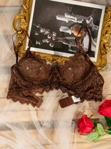 1 pieza Sujetador sexy sin aros ni relleno para mujer, lencería sexy