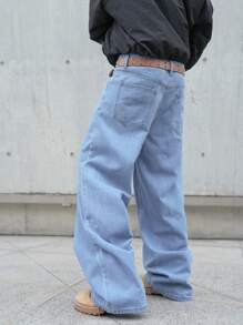 Manfinity Hypemode Quần Jeans Ống Rộng Baggy Thường Ngày Cho Nam - Rửa nhẹ - Xem 2