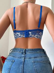 3pcs Set Women's Floral Lace Fashion Underwire Lingerie Bras - Multicolor - View 2