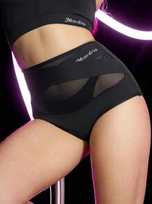 Menodora SHEIN Sport Slips de sport décontractés à imprimé lettre pour la danse de pole pour femmes