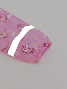 Macacão Impermeável de Manga Longa com Estampa Cartonada Rosa para Crianças