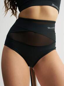 Menodora SHEIN Sport Slips de sport décontractés à imprimé lettre pour la danse de pole pour femmes