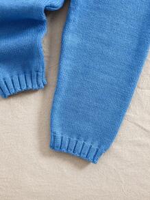 2pcs Baby Boy Fashion Animal Pattern Crew Neck Sweater And Solid Color Pants Set, Autumn/Winter - Multicolor - View 7