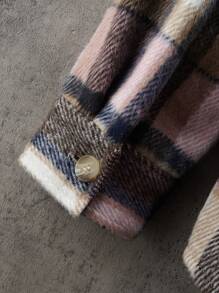 Manfinity Homme 男士休闲格纹印花拼布口袋夹克，秋季