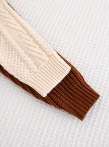 Cozy Pixies 2pcs/Set Baby Boy Embroidered Solid Color Knit Soft Round Neck Long Sleeve Sweater Set