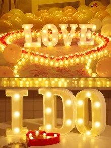 Teckwe LED字母燈 發光字母與數字夜燈，適用於居家、酒吧、婚禮、生日派對裝飾 - 黃色 - 查看 3