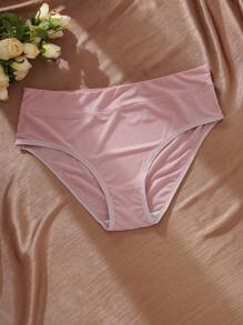 3pcs/Set Plus Size Solid Color Casual Daily Underwear - Multicolor - View 8